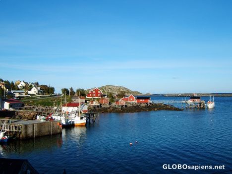 Postcard part of Reine harbour