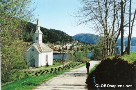 Postcard Lavik 4 - view from church