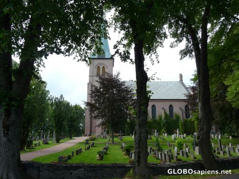 Postcard Asker church