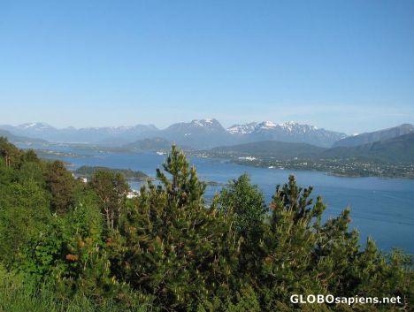 Postcard Ålesund hill - spring in western Norway
