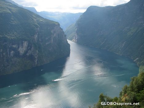 Postcard Geirangerfjord seen from the Trolls' Road