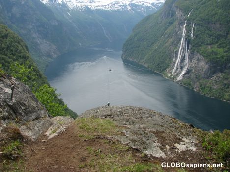 Postcard One of many watherfalls at Geirangerfjord