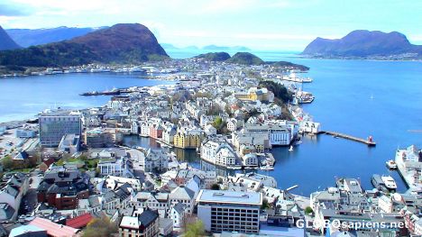 Postcard Alesund from the hill