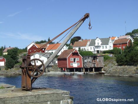 Postcard old crane