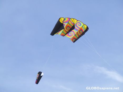 Postcard Delivering cement by kite