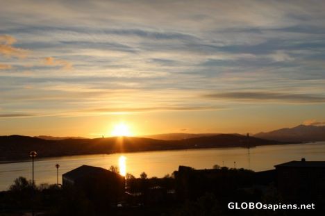 Postcard Midnight Sun seen from Tromsø Church