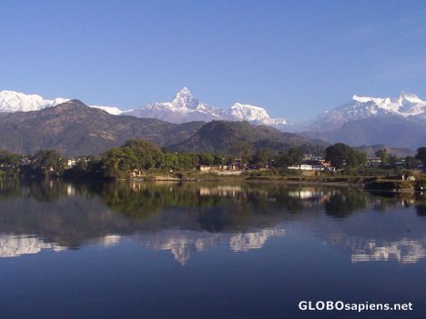 Postcard Phewa Lake and Himal