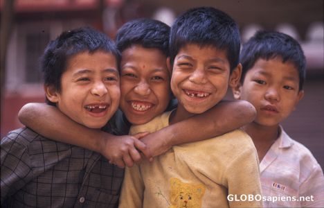 Postcard Young boys of kathmandu