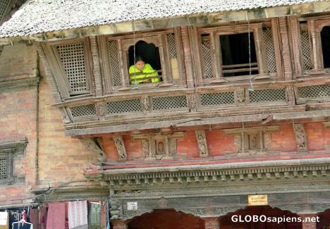 Postcard Woman at window