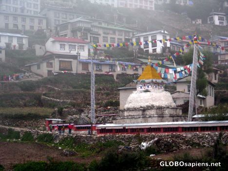 Postcard Stupa in Namche