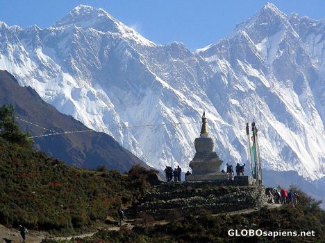 Postcard view of the  Tenzing Norgay Stupa