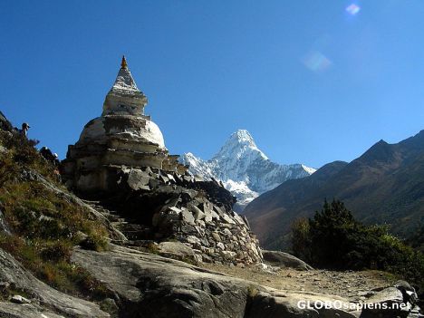 Postcard The Stupa and the Mountain