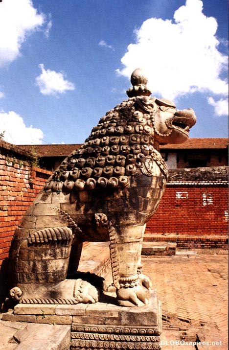 Postcard Lion at Bhaktapur
