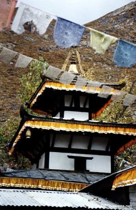 Postcard Temple in the holy village of Muktinath