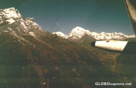 Postcard Flight over Himalaya, Khumbu-Himal