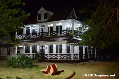 Postcard Suriname (SR) - an art school at night