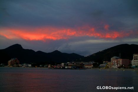 Postcard Philipsburg (AN) - burning sky