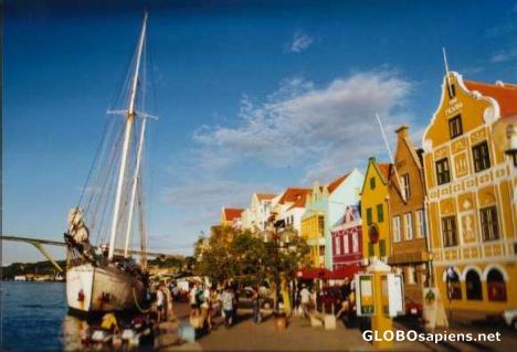 Postcard Handelskade in Curacao.
