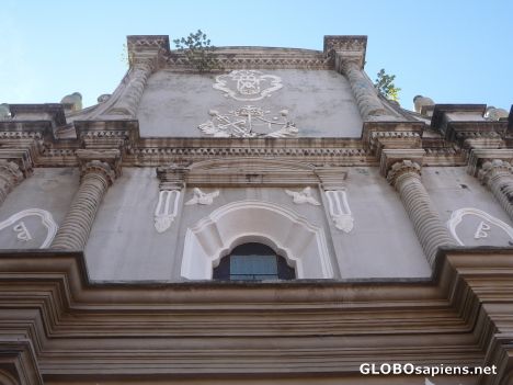 Postcard Exterior of La Merced with trees on the roof