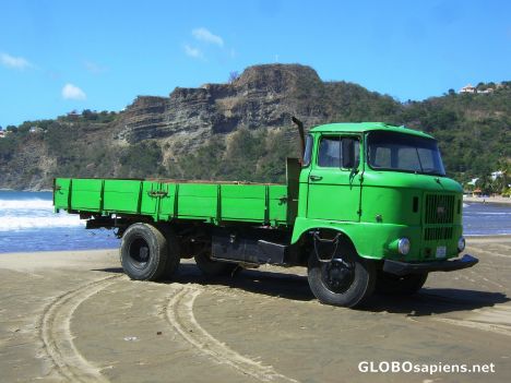 Postcard Random Truck on the Beach