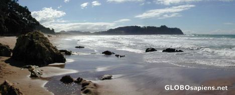Postcard Hot Water Beach, North Island, New Zealand
