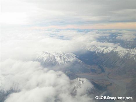 Postcard Out of the plane while flying to Christchurch
