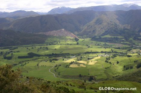 Postcard Upper Takaka Valley from Harwoods Lookout