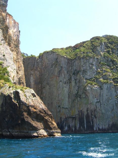 Postcard tawhiti rahi island cliffs