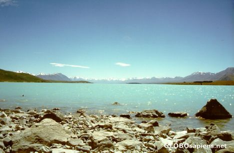 Postcard The Emerald lake on the way to Mt. Cook...