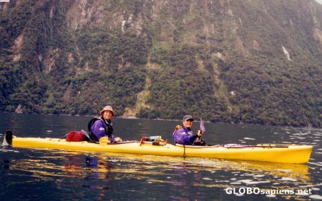 Postcard Milford Sound New Zealand Kayaking