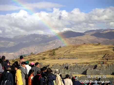 Postcard A Rainbow about Saqsaywaman, Inti Raymi.