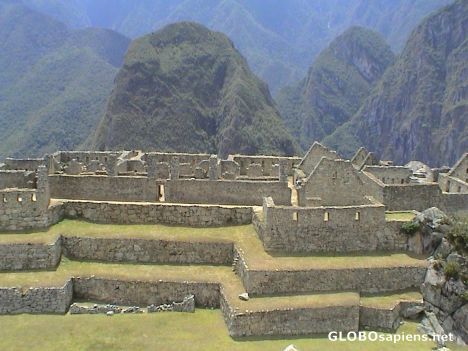 Postcard Old living quarter on Machu Picchu