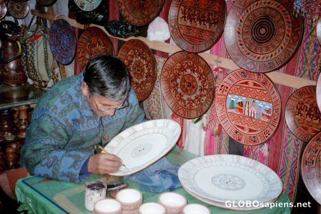 Postcard Artisan Painting intricate designs