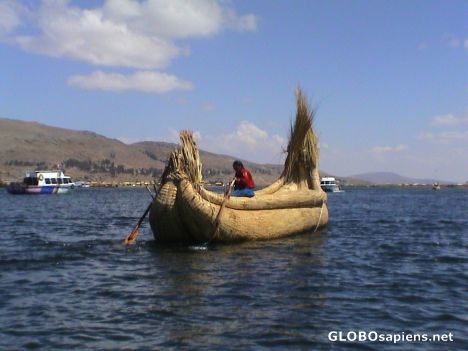 Postcard reed boat
