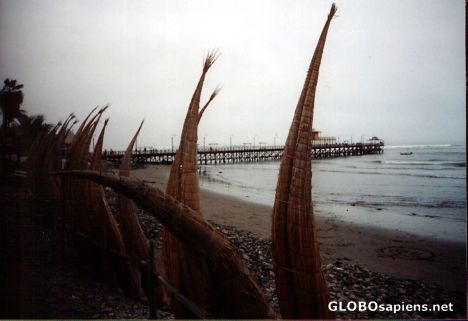 Postcard Totora Reed Boats