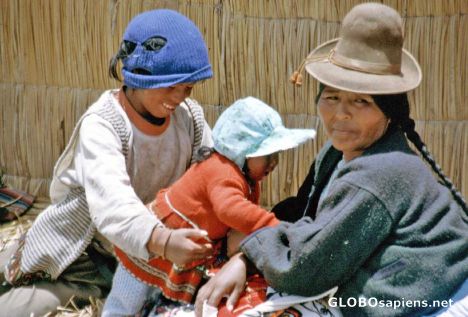 Postcard Family at the Uros