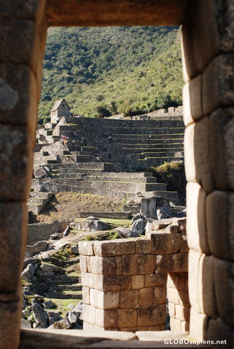 Postcard machu picchu gatehouse