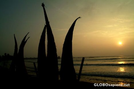 Postcard Huanchaco reed boats