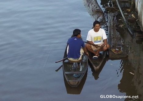 Postcard Two men in the boats...