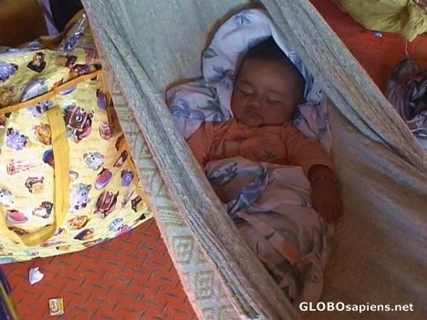 Postcard Baby in the hammock