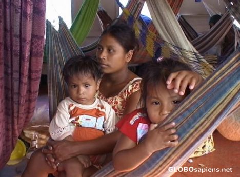 Postcard Family in the hammock