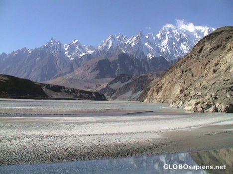 Postcard Hunza River near Passu