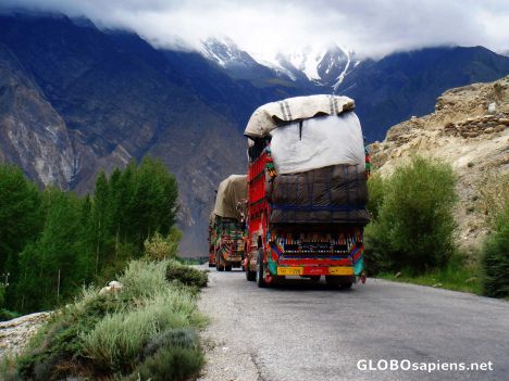 Postcard road transport on KKH
