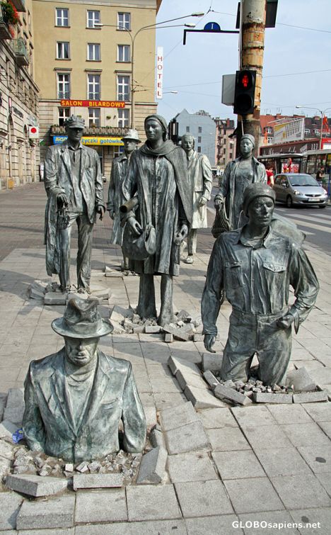 Postcard Anonymous Pedestrian Statue