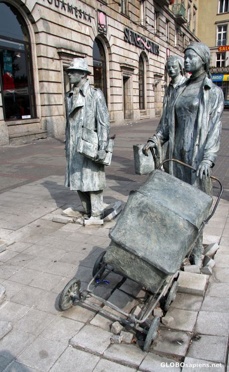 Postcard Anonymous Pedestrian Statue