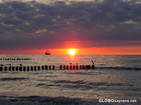 Postcard Sunset in Ustka