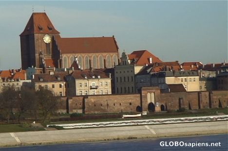 Postcard Torun from Vistula bridge
