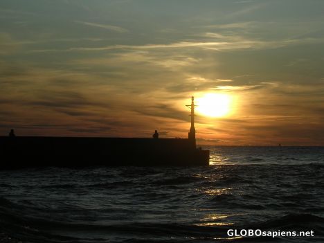 Rowy port in the sunset