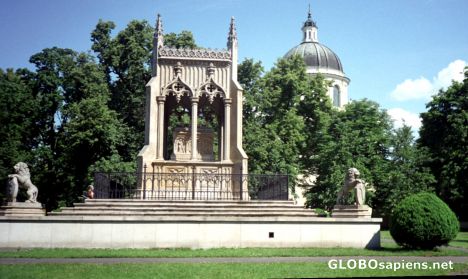 Postcard Mausoleum in Wilanow