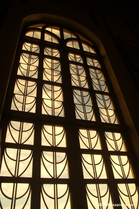 Postcard Basilica in Licheń - window